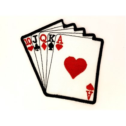 Patch Poker Karten Herz As Gambler Flicken Aufnäher Aufbügeln Bügelbild cards