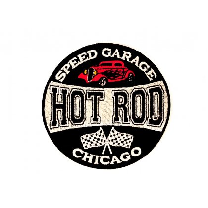 Patch Hot Rod Speed Garage Chicago Flicken Aufnäher Aufbügeln Bügelbild hotrod