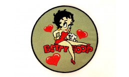Patch Betty Boop Herzen Hund Flicken Aufnäher Aufbügeln Bügelbild green2