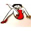 Patch Betty Boop Pin Up Heels Redhot Flicken Aufnäher Aufbügeln Bügelbild bettirot1