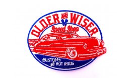 Patch Older And Wiser Speed Shop Customs Hot Rods Flicken Aufnäher Aufbügeln Bügelbild older2