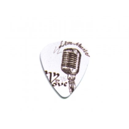 Plektrum Mikrofon Microphone Oldschool Retro Rockabilly Gitarrenplättchen 6