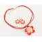 Kette Ohrhänger Set Rot Blume Blüte Frangipani Hawaii IMG_20210317_115114