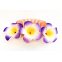 Blumenkamm Frangipani Lila Gelb Blüten Haarkamm Steckkamm Hawaii IMG_20210325_232102