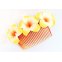 Blumenkamm Frangipani Gelb Orange Blüten Haarkamm Steckkamm Hawaii IMG_20210325_232719