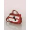 Handbag Tasche Rot Weiss Budapest Lochmuster Schleife Träger Henkel 50er Rockabilly QL_Tschin_03