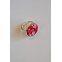 Ring Rot Silber Blume Verstellbar Handgemacht Kärnten Homemade Carinthia Retro s8