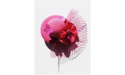 Minihut Fascinator Schleier Schmetterling Pink Burlesque Rockabilly Pin Up 20180419_094838
