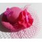 Minihut Fascinator Schleier Schmetterling Pink Burlesque Rockabilly Pin Up 20180419_094913